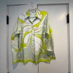 Tory Burch Green and White Blouse
